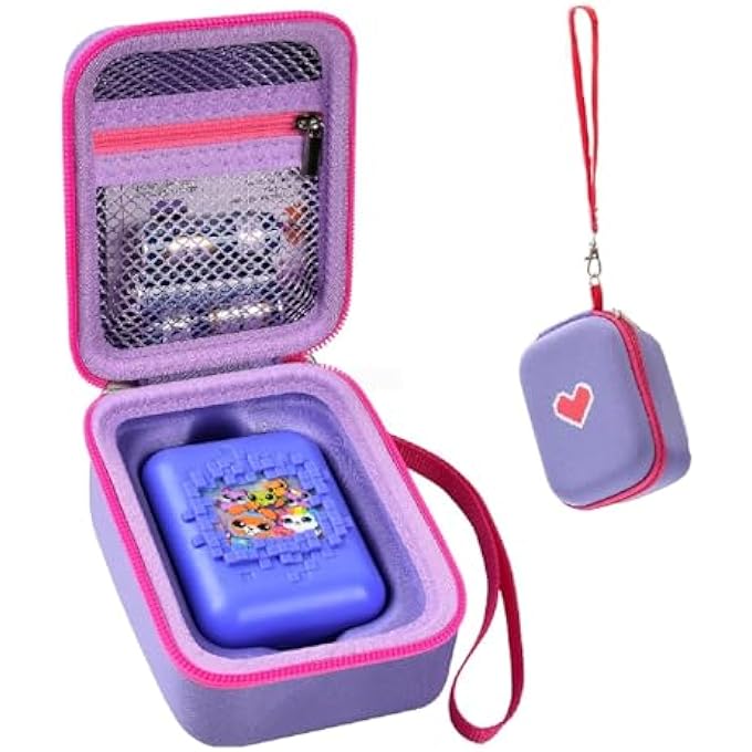 rayihni HARD TRAVEL CASE COVER FOR BITZEE, SHOCK RESISTANT CARRYING CASE FOR INTERACTIVE DIGITAL PET, DURABLE 3D ELECTRONICS PROTECTIVE BAG FOR KIDS TOYS, PORTABLE STORAGE CASE WITH HAND STRAP, LOVE DESIGN - Image 1